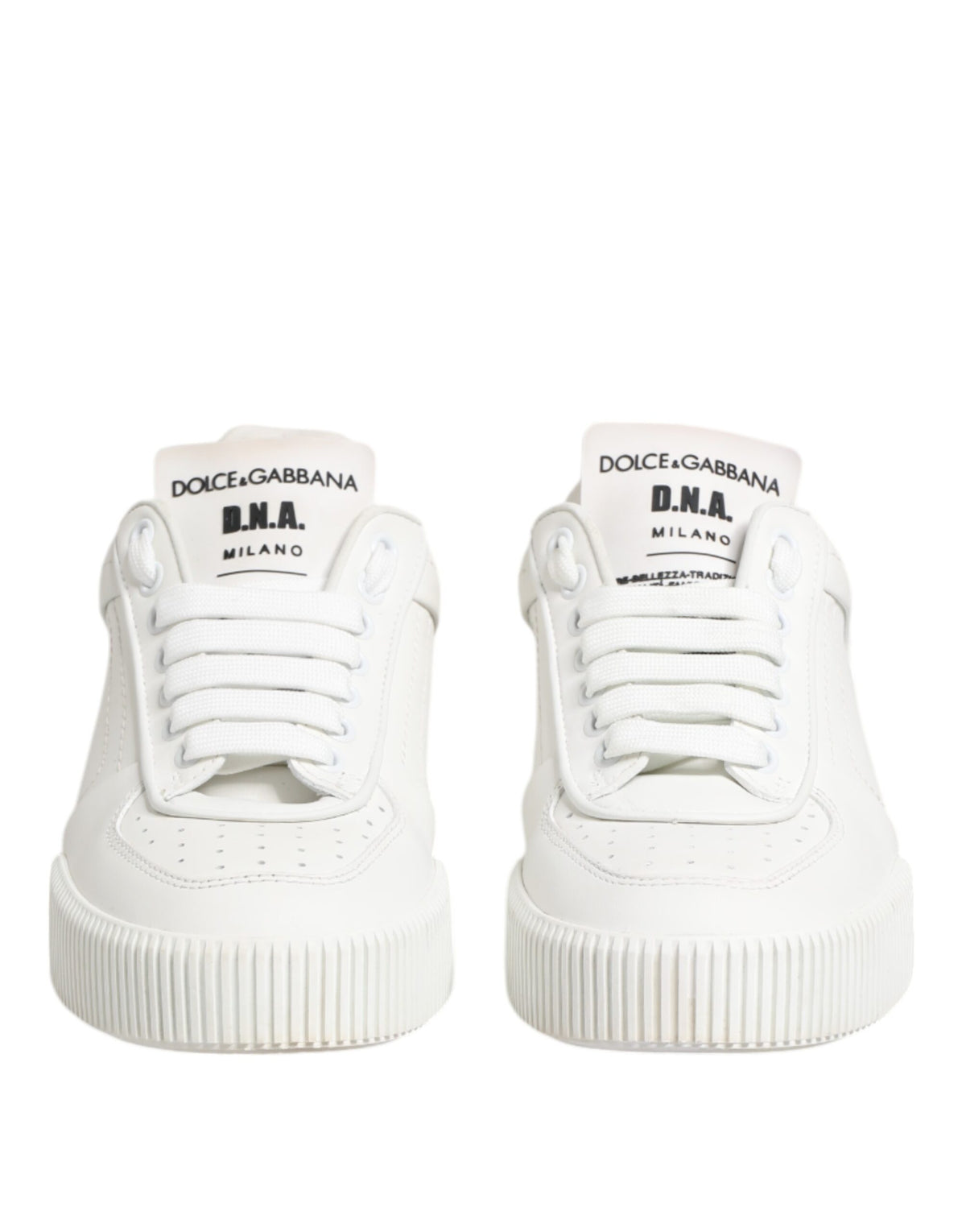 Dolce & Gabbana White Miami Leather Low Top Sneakers