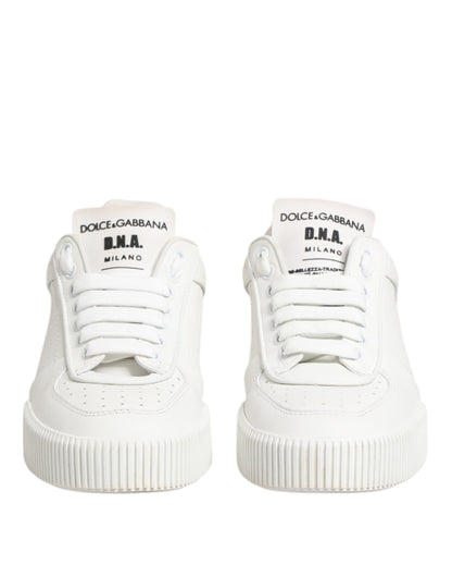 Dolce & Gabbana White Miami Leather Low Top Sneakers Shoes