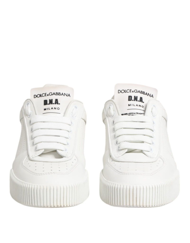 Dolce & Gabbana White Miami Leather Low Top Sneakers