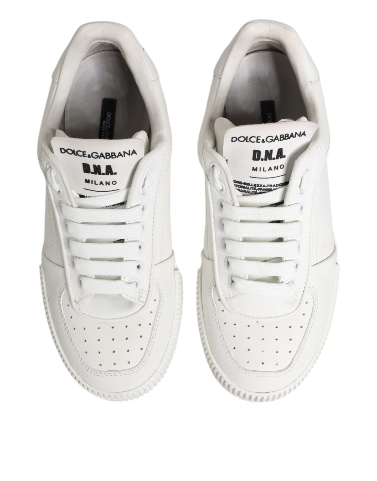 Dolce & Gabbana White Miami Leather Low Top Sneakers