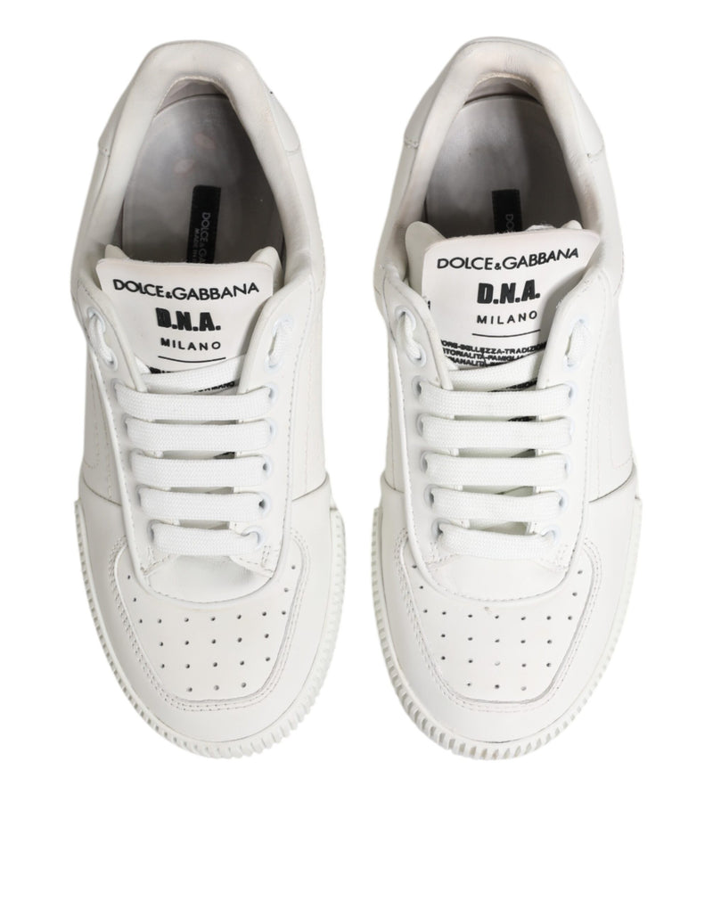 Dolce & Gabbana White Miami Leather Low Top Sneakers