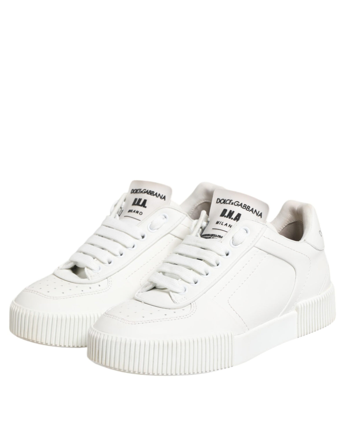 Dolce & Gabbana White Miami Leather Low Top Sneakers