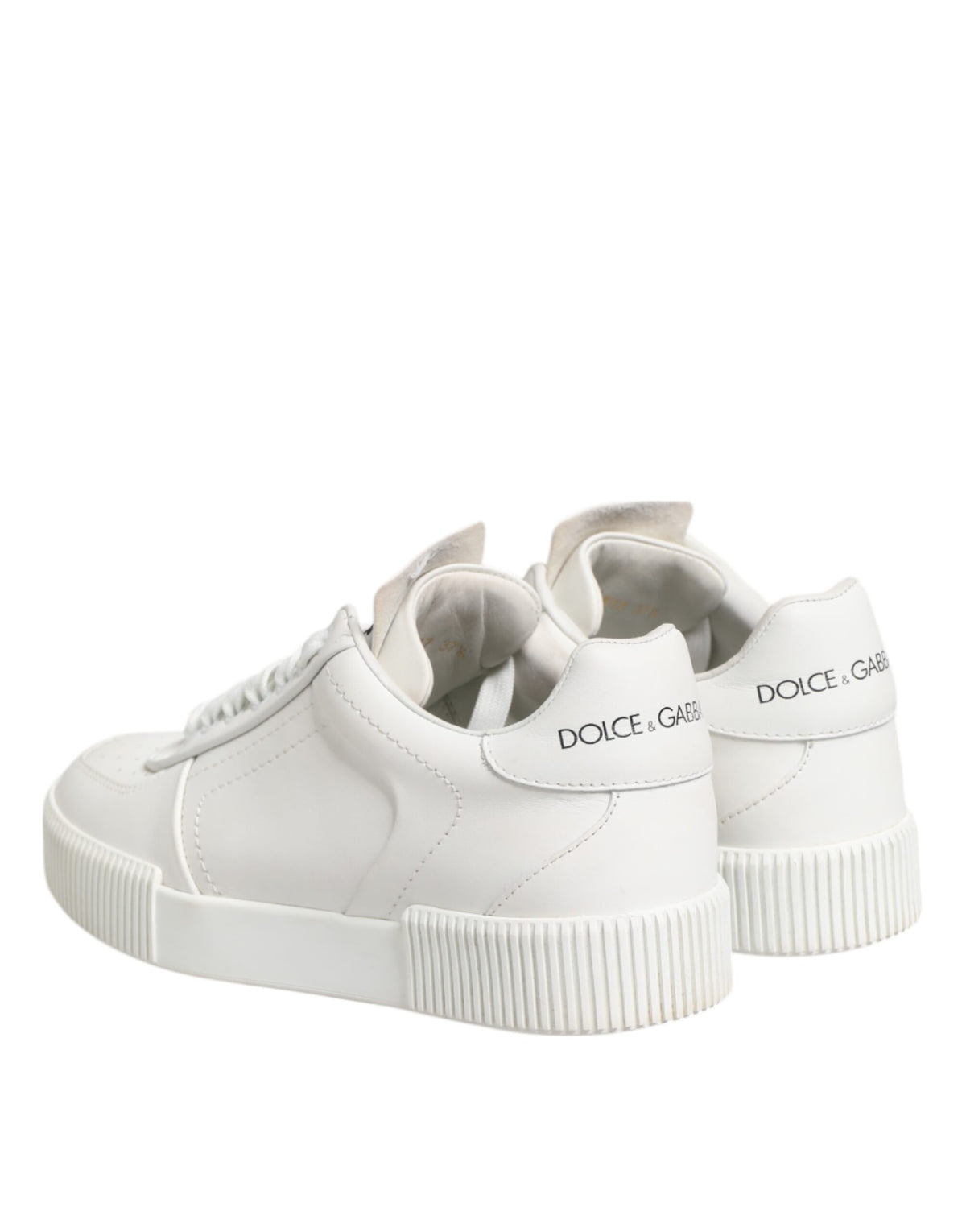 Dolce & Gabbana White Miami Leather Low Top Sneakers