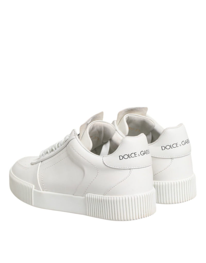 Dolce & Gabbana White Miami Leather Low Top Sneakers