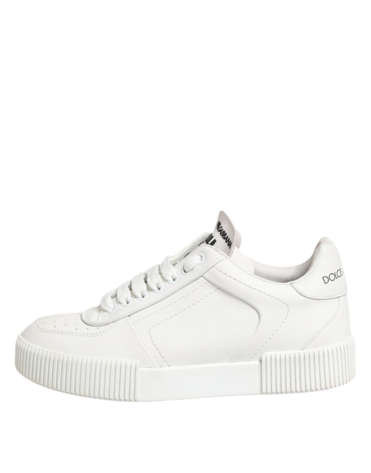 Dolce & Gabbana White Miami Leather Low Top Sneakers