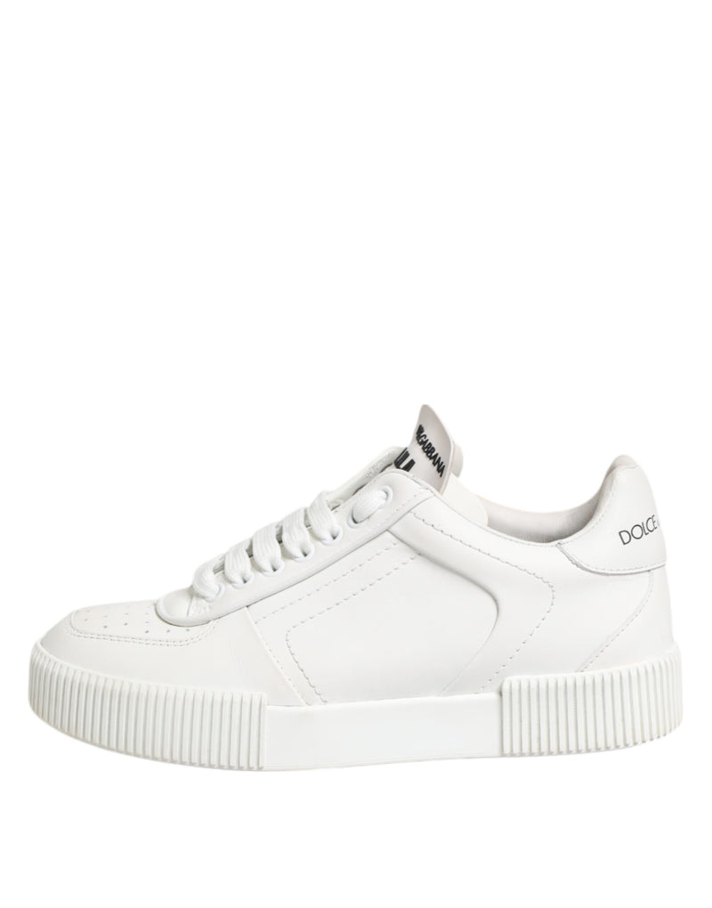 Dolce & Gabbana White Miami Leather Low Top Sneakers