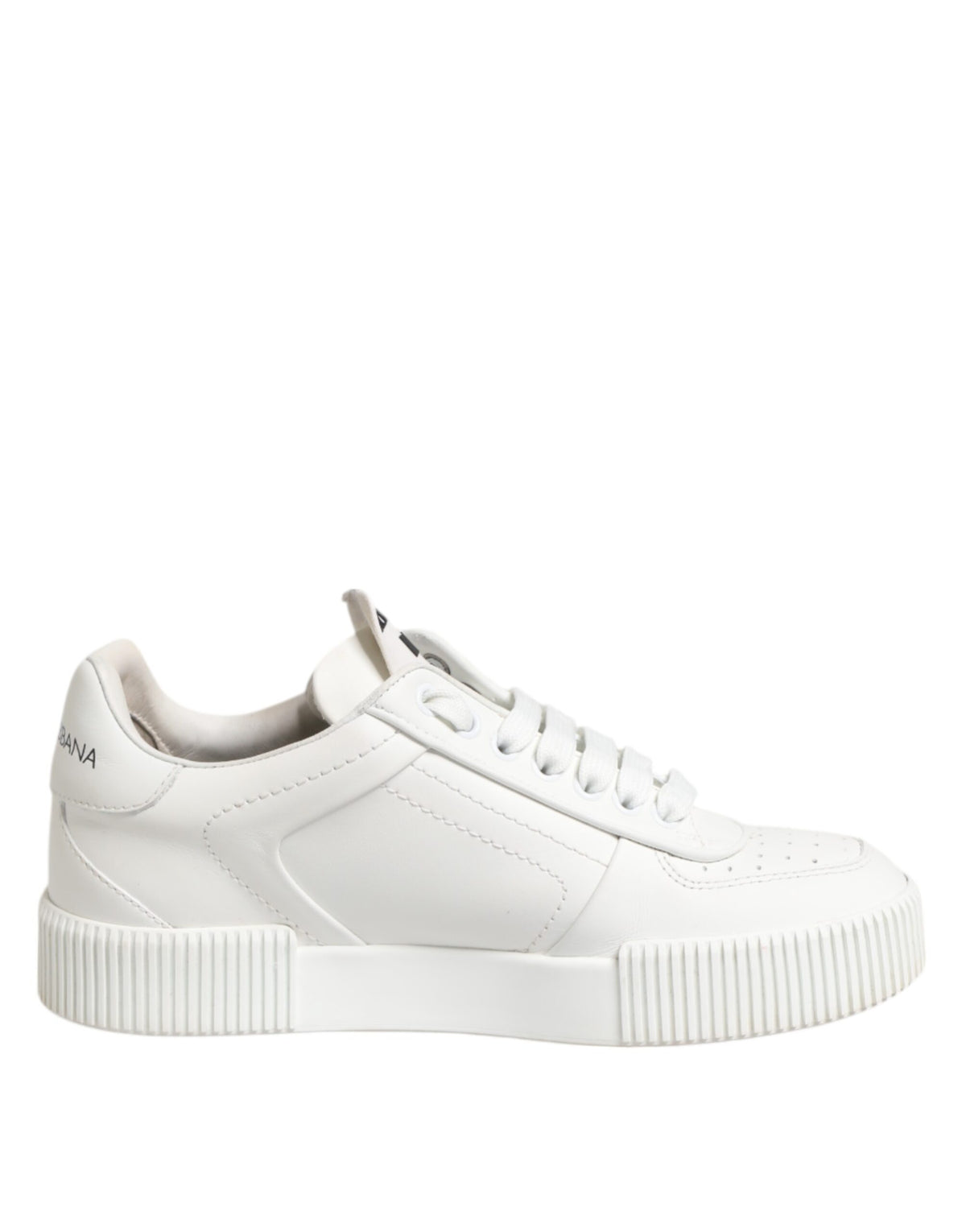 Dolce & Gabbana White Miami Leather Low Top Sneakers