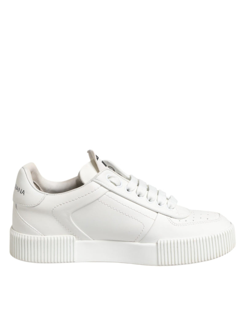 Dolce & Gabbana White Miami Leather Low Top Sneakers