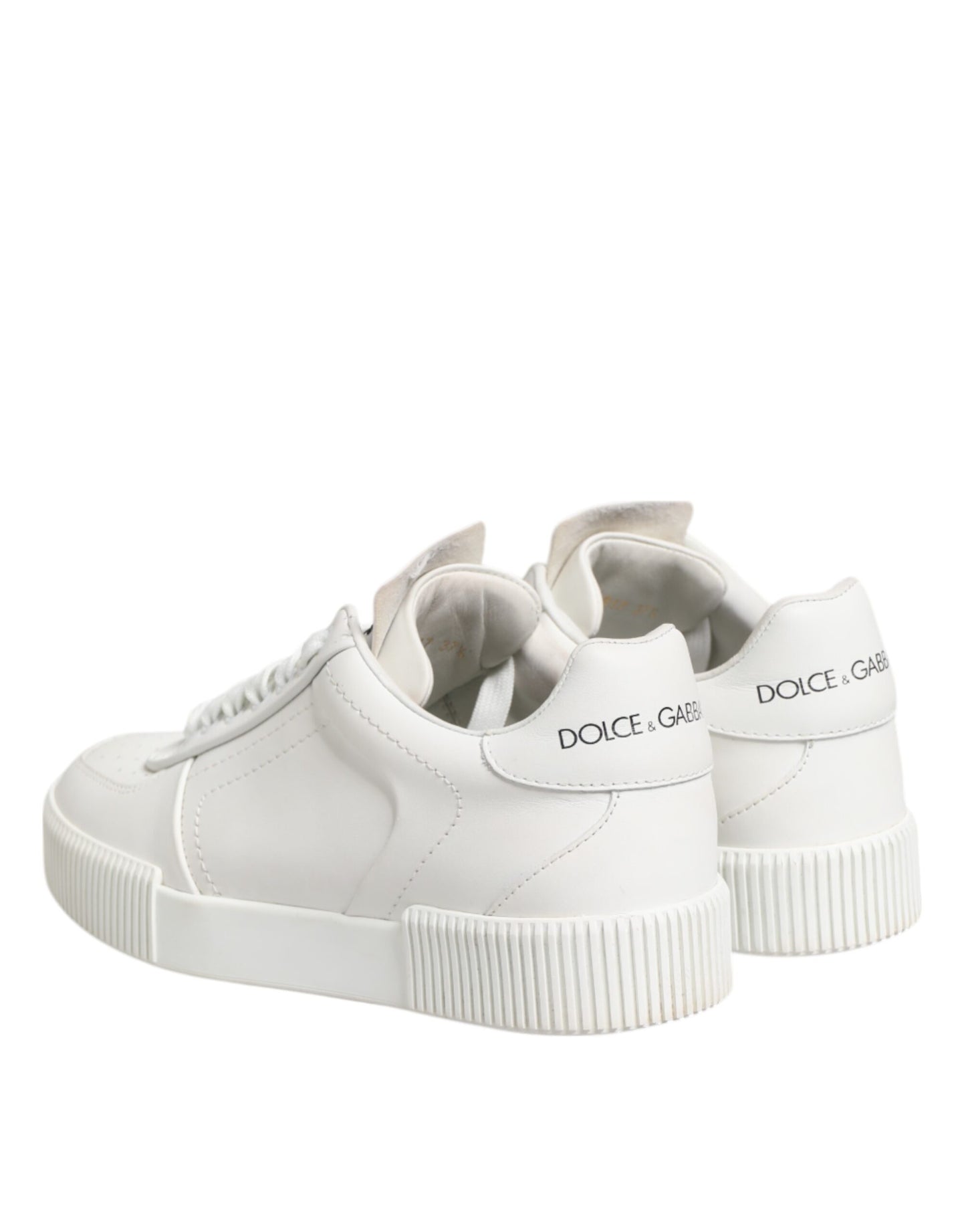 Dolce & Gabbana White Miami Leather Low Top Sneakers Shoes