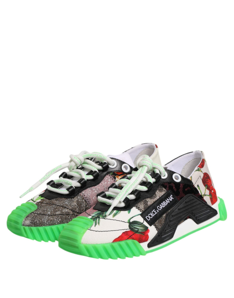 Dolce & Gabbana NS1 Multicolor DG Logo Leopard Cherry Sneakers