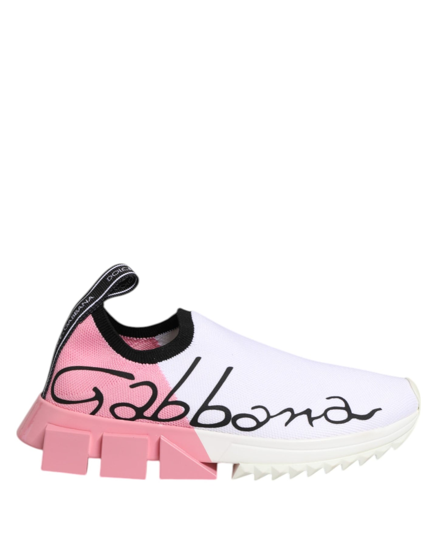 Dolce &amp; Gabbana Witte Roze Lage Sorrento Sneakers Schoenen