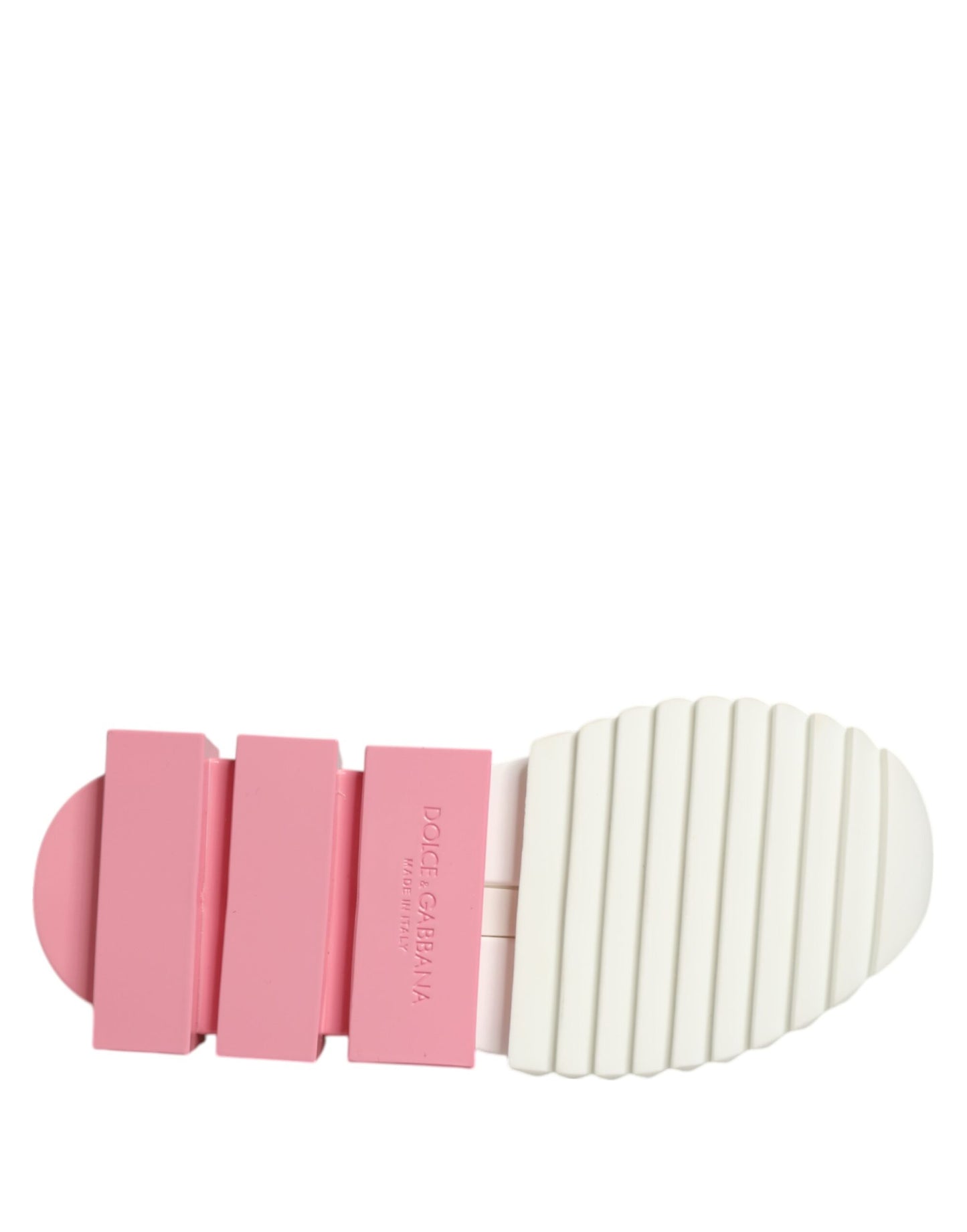 Dolce &amp; Gabbana Witte Roze Lage Sorrento Sneakers Schoenen