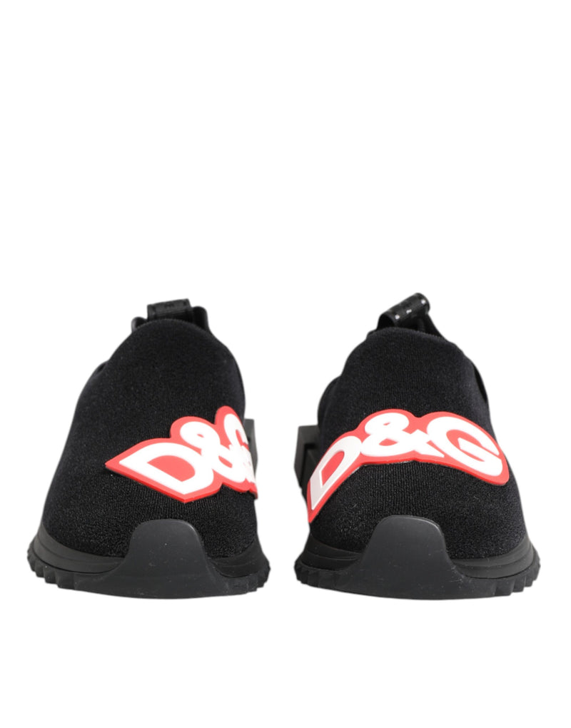 Dolce & Gabbana Black Grey Slip On Sorrento Sneakers