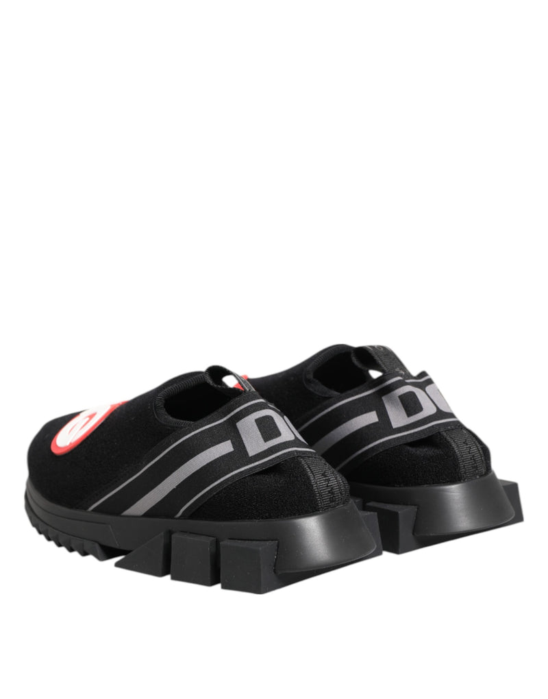 Dolce & Gabbana Black Grey Slip On Sorrento Sneakers