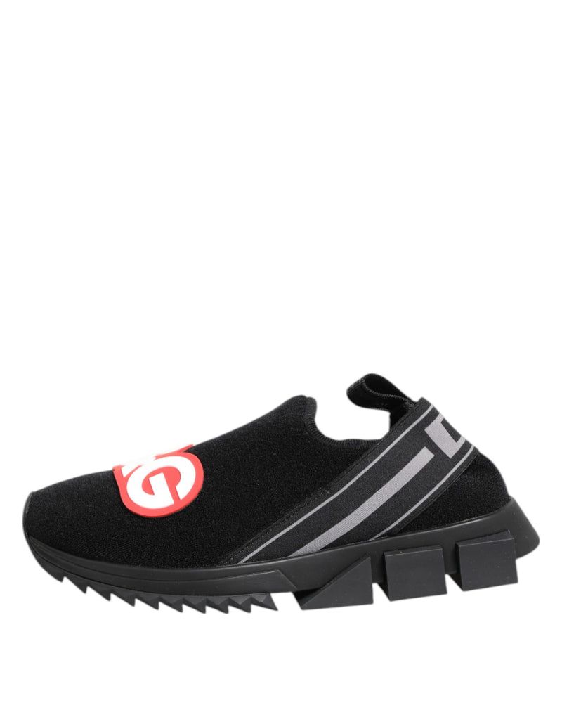 Dolce & Gabbana Black Grey Slip On Sorrento Sneakers