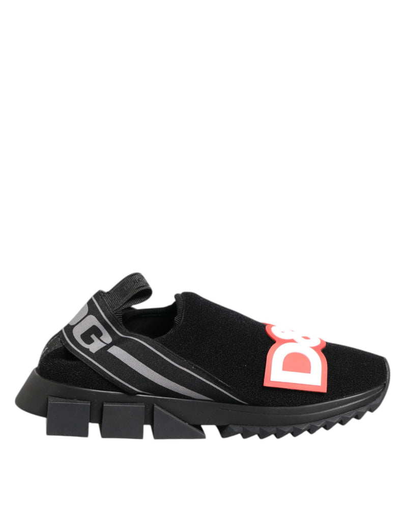 Dolce & Gabbana Black Grey Slip On Sorrento Sneakers