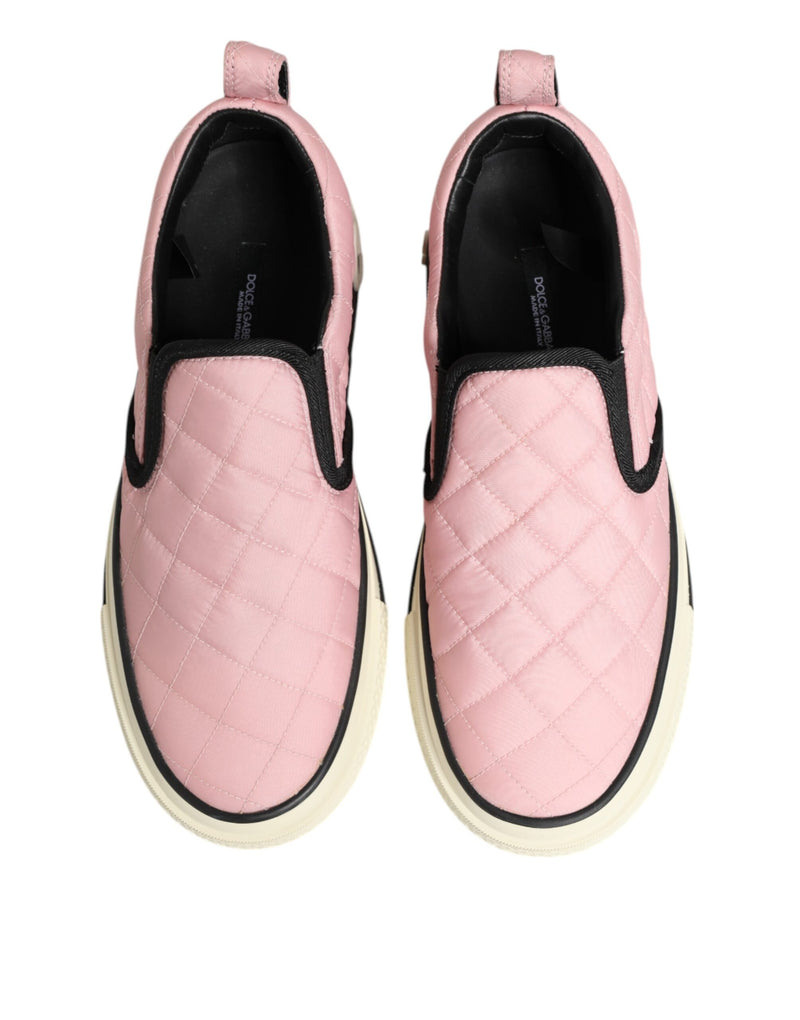 Dolce & Gabbana Pink Quilted Slip-On Sneakers for Women