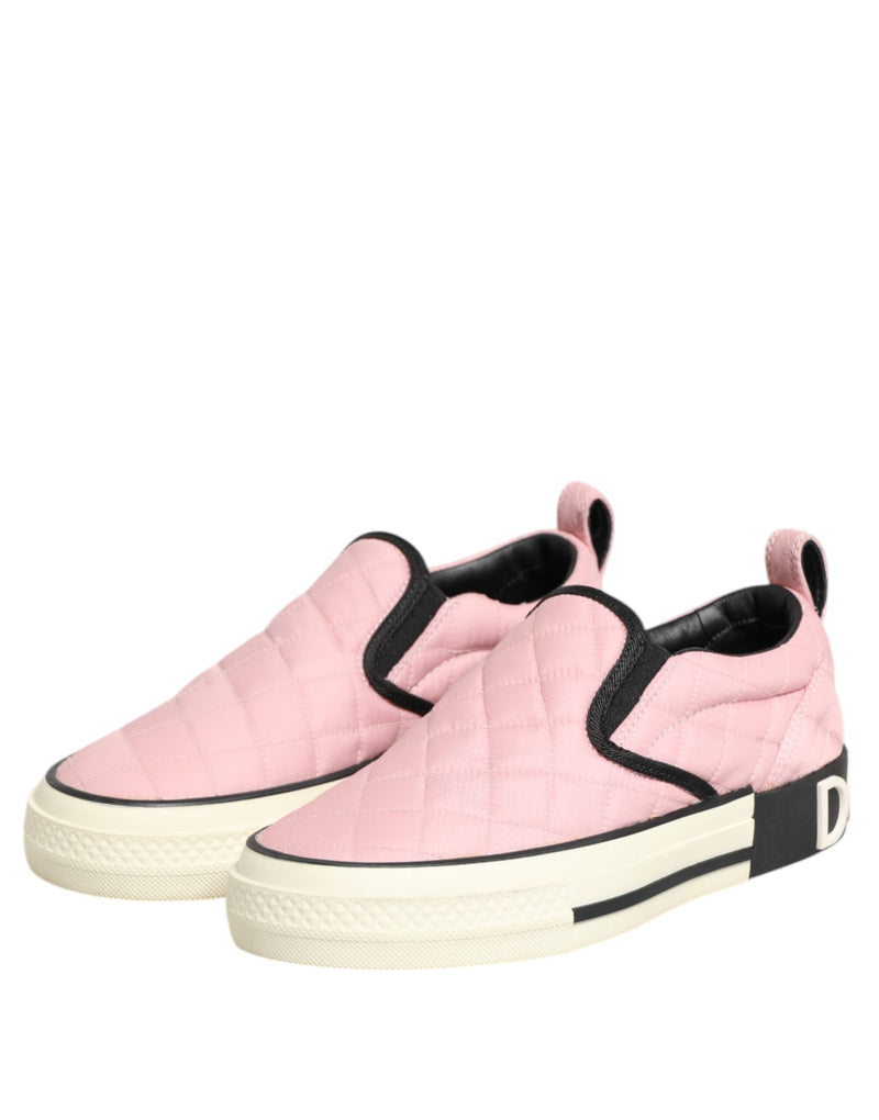 Dolce & Gabbana Pink Quilted Slip-On Sneakers for Women