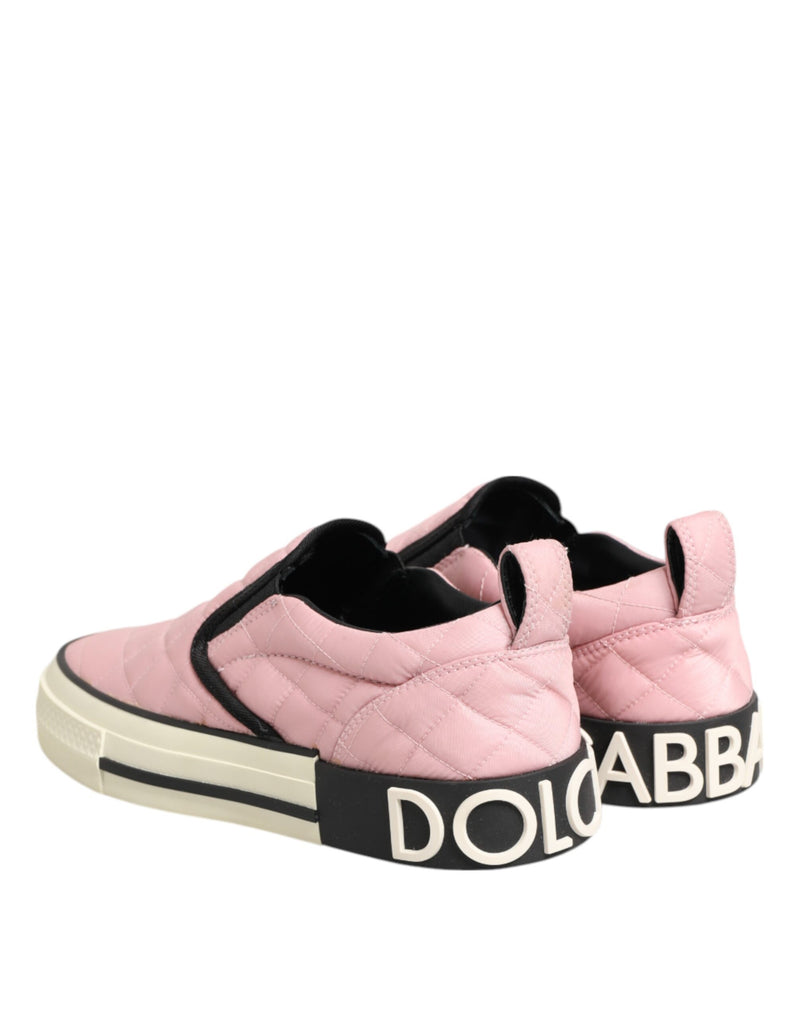 Dolce & Gabbana Pink Quilted Slip-On Sneakers for Women