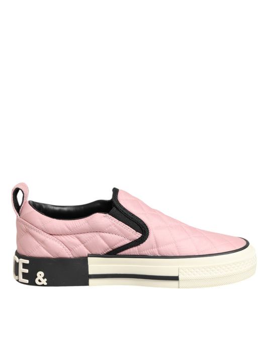 Dolce &amp; Gabbana roze gewatteerde nylon instapsneakerschoenen