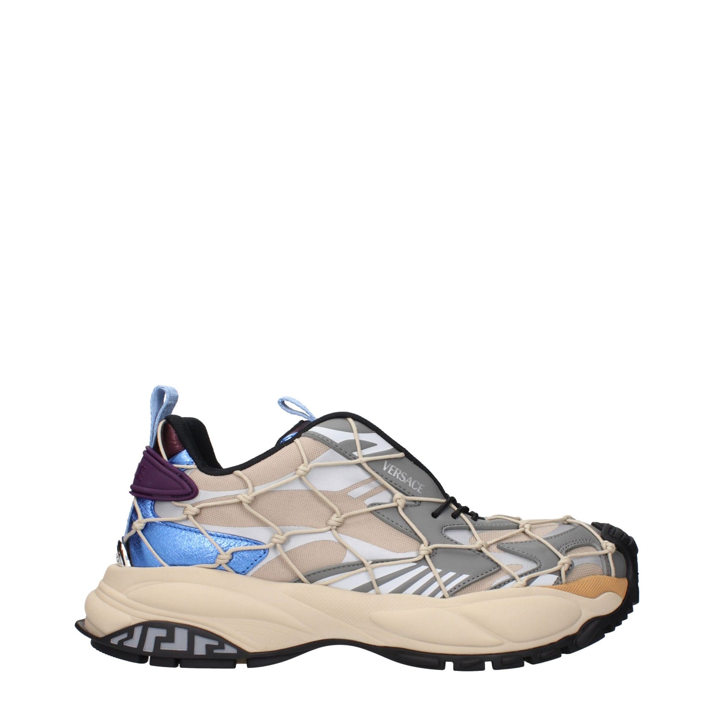 Sneakers en tissu beige Versace