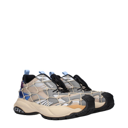 Sneakers en tissu beige Versace