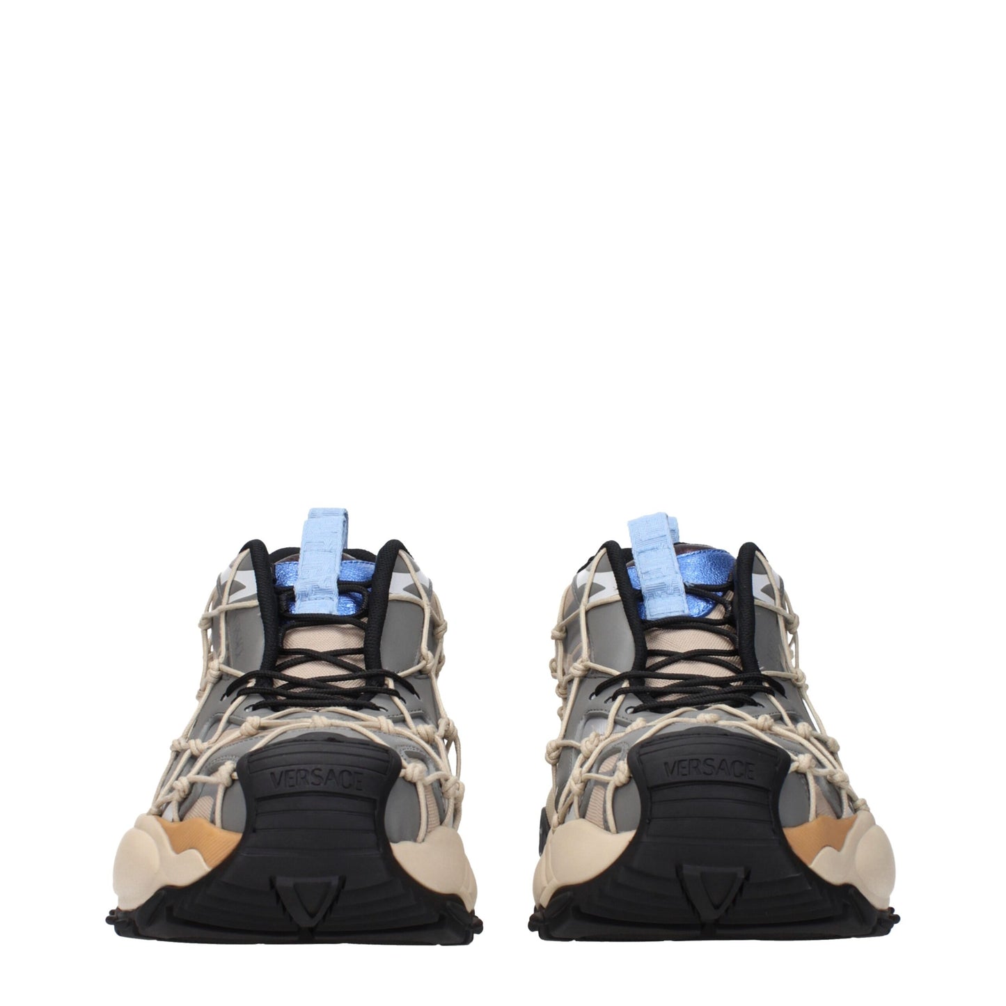 Sneakers en tissu beige Versace