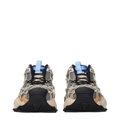 Sneakers en tissu beige Versace