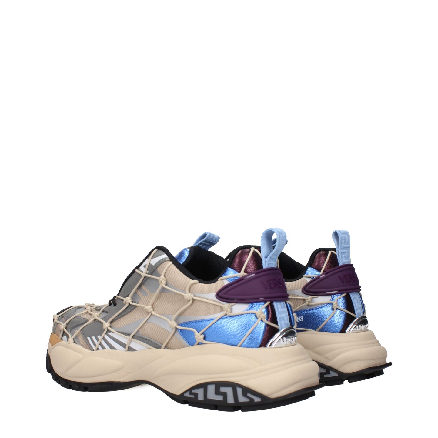 Sneakers en tissu beige Versace