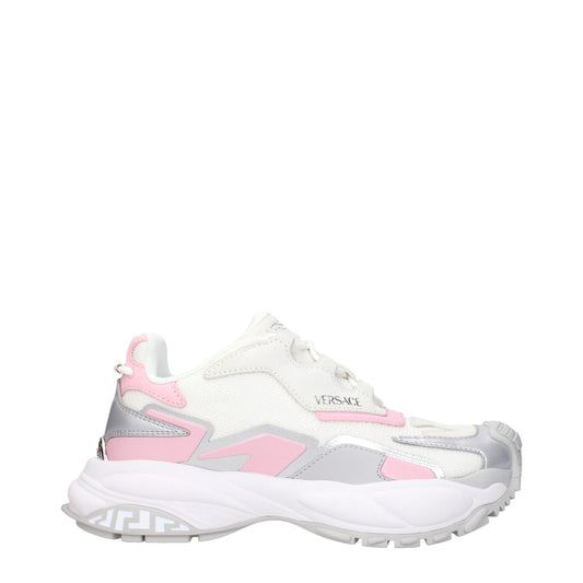 Sneakers à semelle épaisse en tissu blanc de Versace