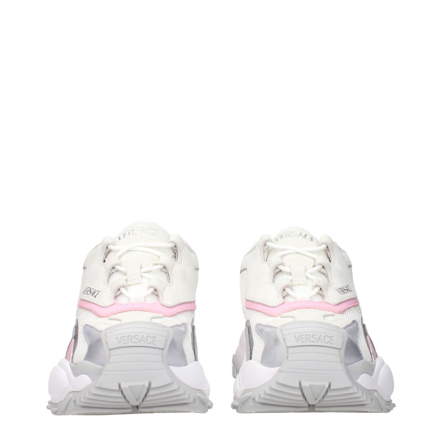 Sneakers à semelle épaisse en tissu blanc de Versace