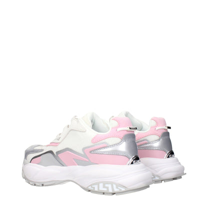 Sneakers à semelle épaisse en tissu blanc de Versace