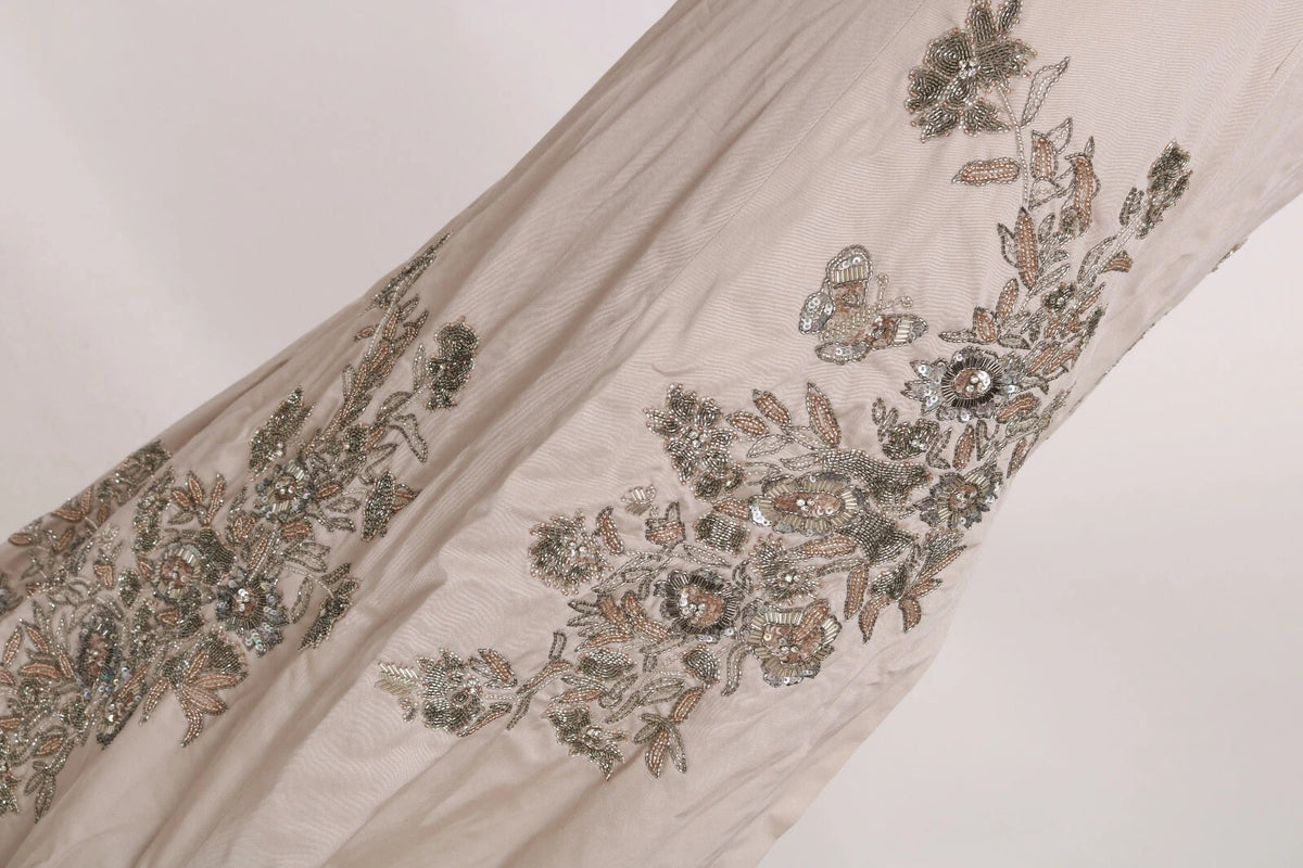 Robe de bal Dolce & Gabbana Beige à Fleurs Pailletées