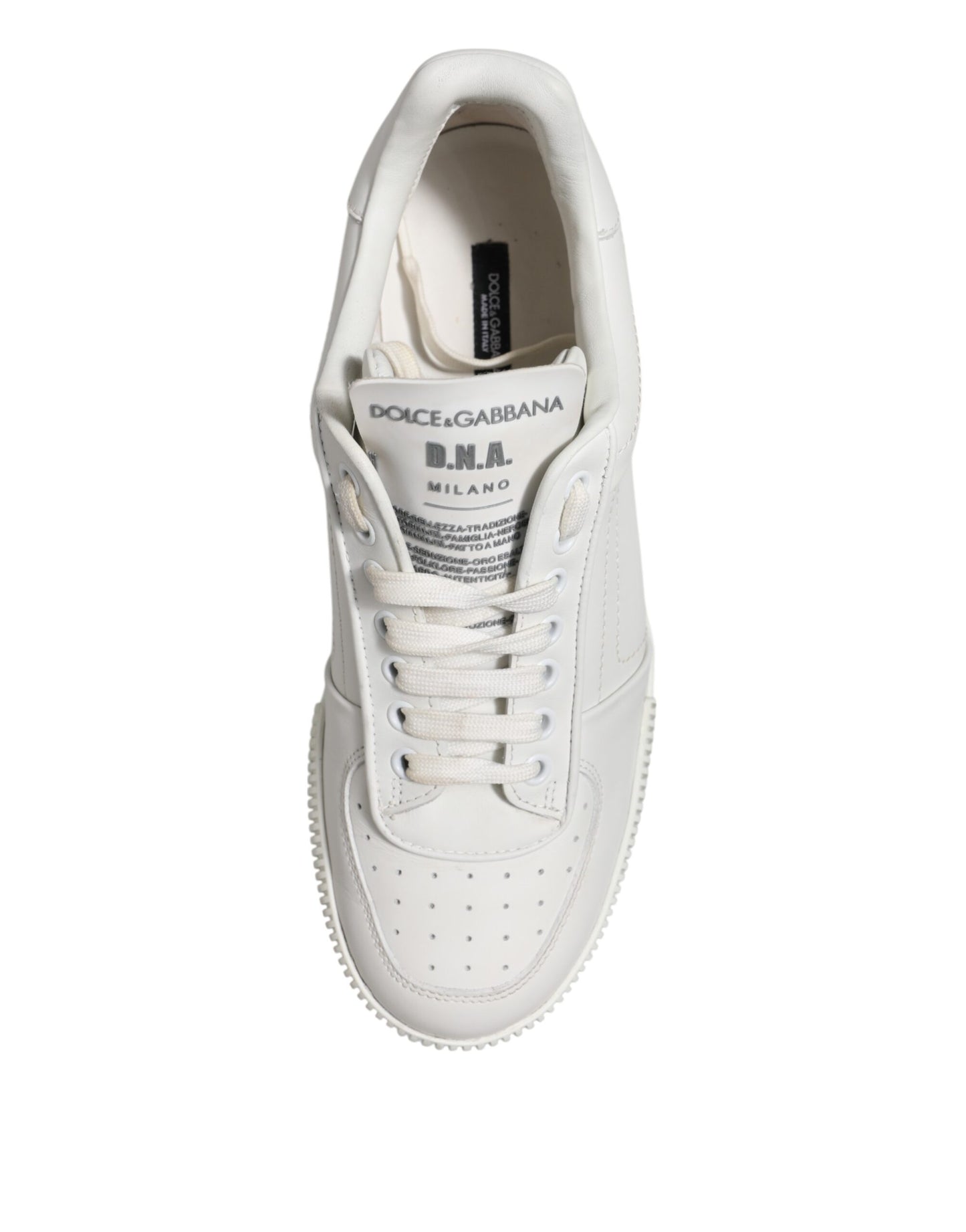 Dolce & Gabbana White Miami Leather Low Top Sneakers Men Shoes