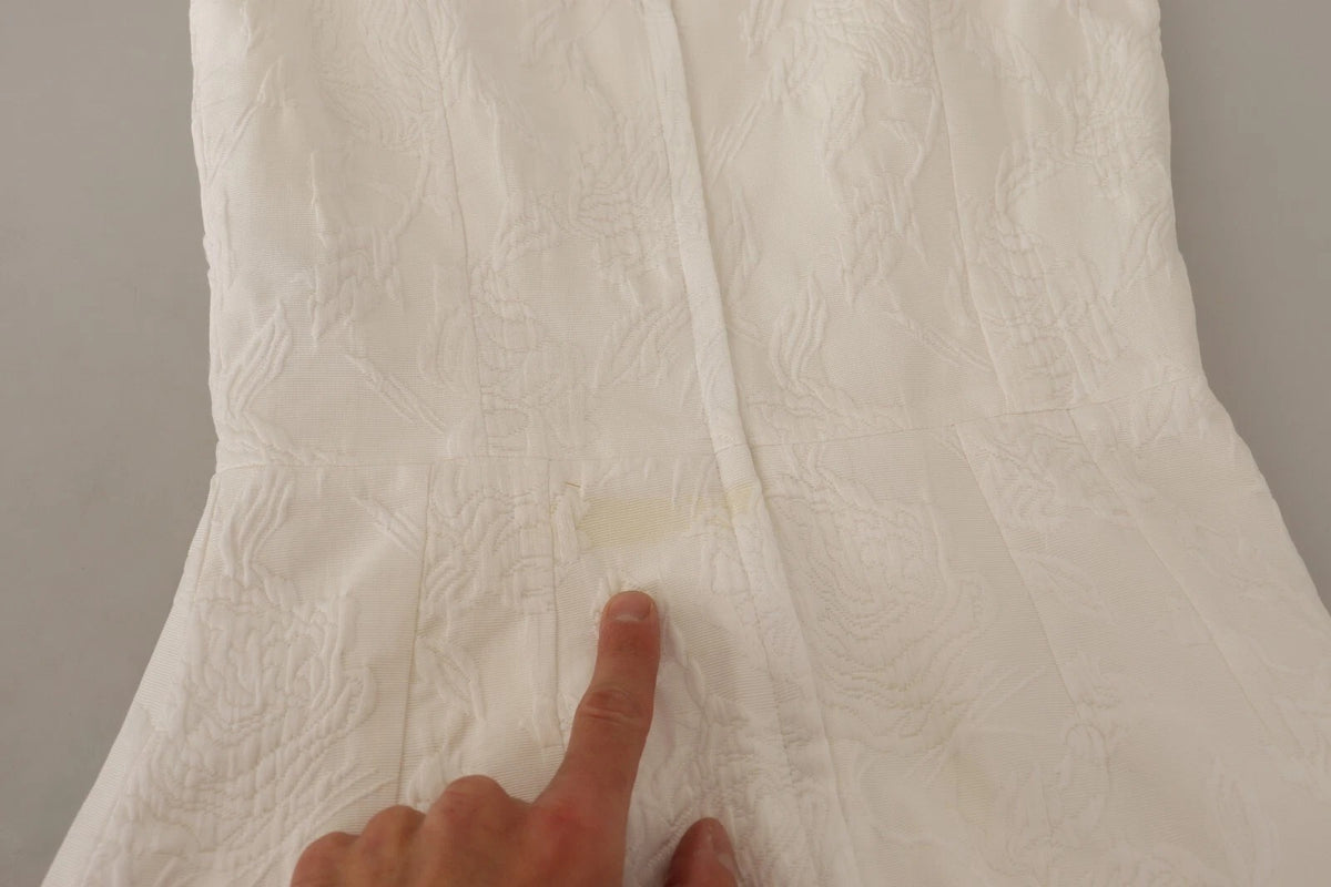 Robe Mini Sans Manches Florale Blanche Dolce & Gabbana