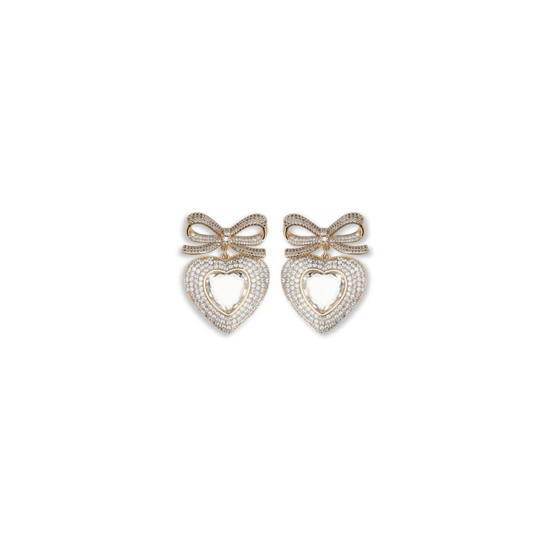 Boucles d'oreilles en forme de cœur dorées Self-Portrait