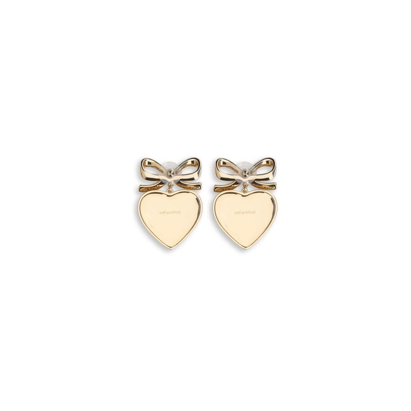 Boucles d'oreilles en forme de cœur dorées Self-Portrait