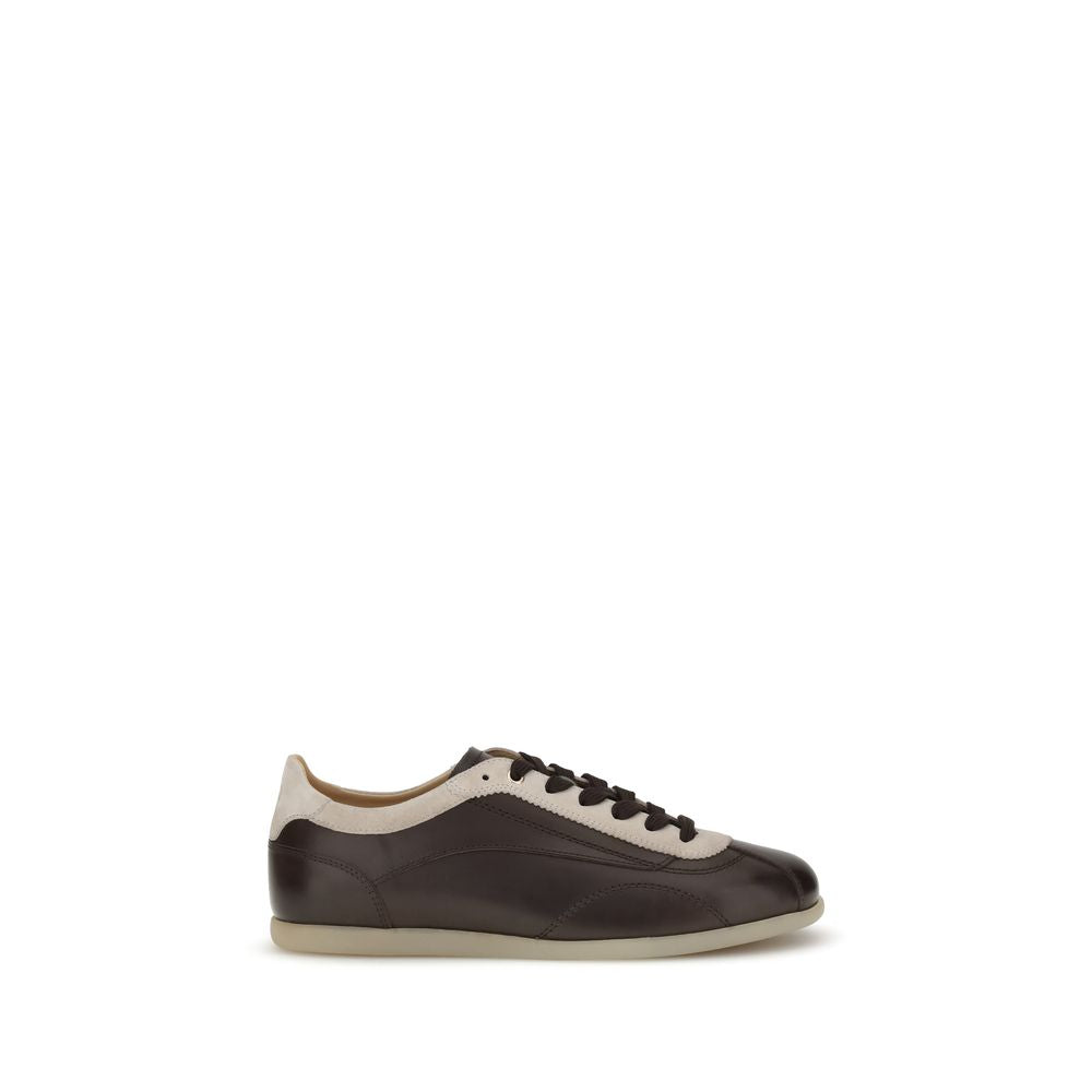 Sneakers en cuir de veau et daim Brunello Cucinelli