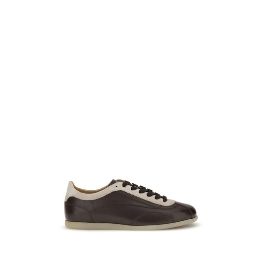 Sneakers en cuir de veau et daim Brunello Cucinelli