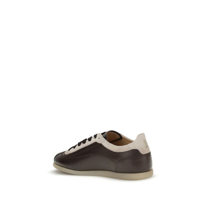 Sneakers en cuir de veau et daim Brunello Cucinelli