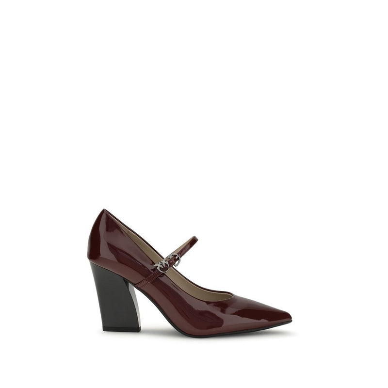 PINKO Bordeaux High Heel Pumps en Cuir de Veau Bos Taurus