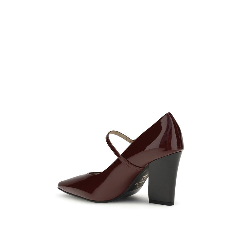 PINKO Bordeaux High Heel Pumps en Cuir de Veau Bos Taurus