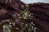 Dolce & Gabbana Robe Longue A-Ligne en Viscose Violet avec Cristaux