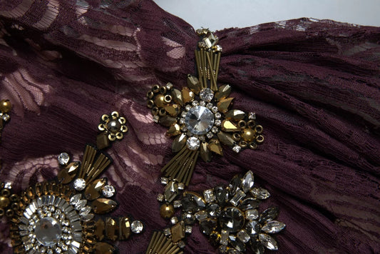 Robe longue A-Line en viscose violette Dolce & Gabbana