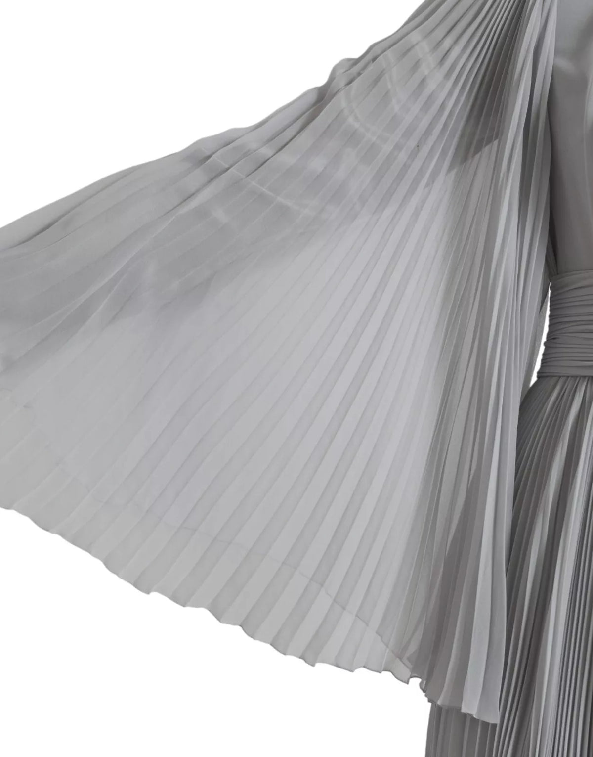 Robe Maxi Plissée Longue en Polyester Gris Clair Dolce & Gabbana