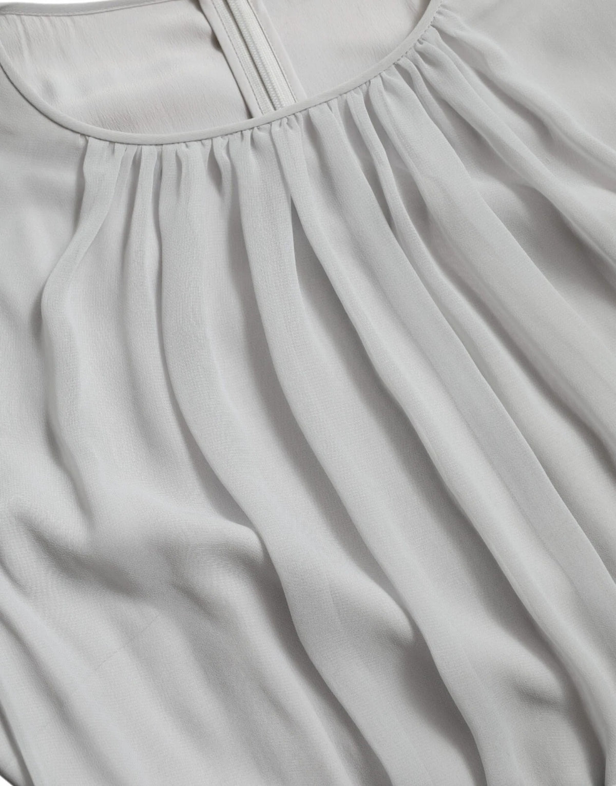 Robe Maxi Plissée Longue en Polyester Gris Clair Dolce & Gabbana