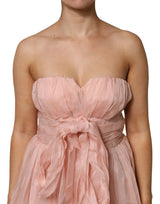 Robe Midi A-line en Soie Chiffon Rose Dolce & Gabbana