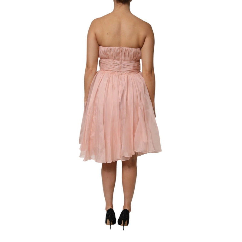 Robe Midi A-line en Soie Chiffon Rose Dolce & Gabbana