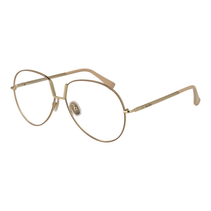 Max Mara Beige Women Glasses Frame - Chic Aviator Style