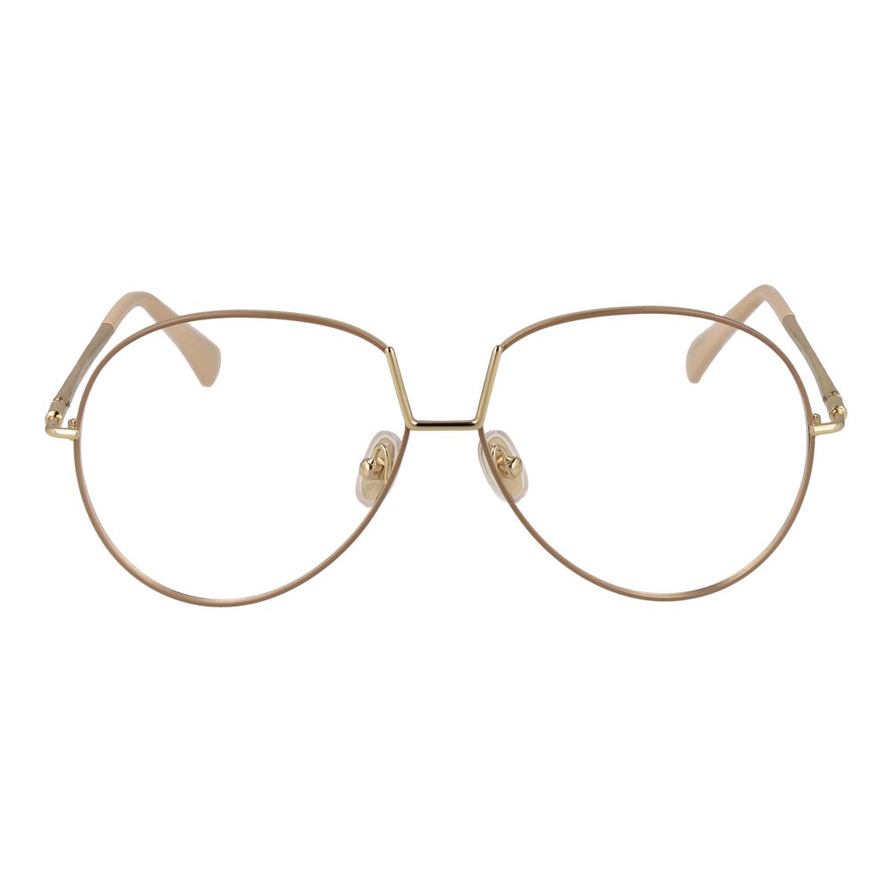 Max Mara Beige Women Glasses Frame - Elegant Aviator Style